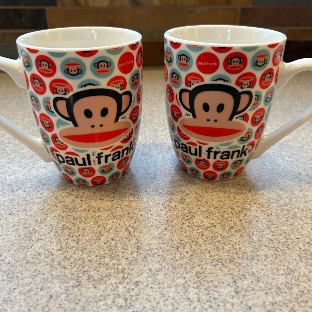 NWT! Paul Frank Julius - Set of Two Ceramic Mugs